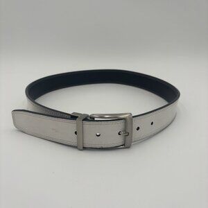 Nike Men's Reversible Leather Belt White Black Size 32 Golf Performance Casual